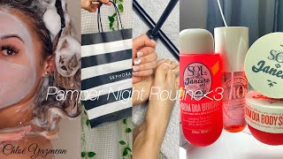 MY PAMPER NIGHT ROUTINE Teeth Whitening Oil Treatment Exfoliating etc [upl. by Eceinhoj]