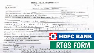 Hdfc bank RTGS Form kaise bhare 2024  How to fill up Hdfc bank Rtgs form  Rtgs Kya hota hai [upl. by Lucchesi730]