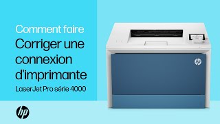 Comment corriger une connexion dimprimante  Imprimantes HP Color LaserJet Pro 4000  HP Support [upl. by Llednil385]