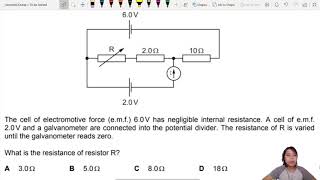 ON19 P12 Q37 Galvanometer with Potential Divider  CAIE A Level 9702 Physics [upl. by Bedwell]