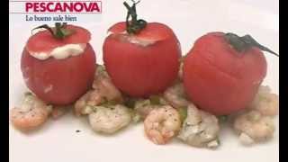 Tomates rellenos de gambas con salsa alioli [upl. by Jackie880]