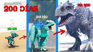 SOBREVIVO 200 DÍAS como INDOMINUS REX DIOS en ARK y evoluciono en dinosaurio destructor de Titanes [upl. by Anglo]