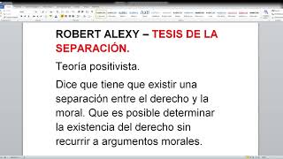 ROBERT ALEXY – TESIS DE LA SEPARACIÓN  teoría positivista  filosofía del derecho [upl. by Hastings360]