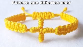 TUTORIAL COMO HACER PULSERAS DE CRUZ 2 DIFERENTES NUDOS DIY 2018 [upl. by Fennelly]