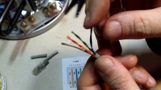 124 How to install an RJ45 connector on a CAT5 Ethernet network Patch Cable  DIY Repair [upl. by Anemix565]