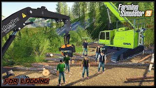 Hillside Log Fishing With The Yarder  Logging Crew 98  Farming Simulator 2019  FDR Logging [upl. by Bernadette]