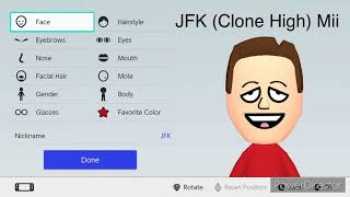 How to make JFK Clone High Mii [upl. by Austreng]