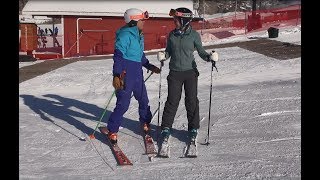 Beginner ski lesson 2 with Deb Armstrong gliding wedge [upl. by Ffirahs39]