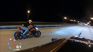 Heres What Happens If You Race A Modded Ducati Streetfighter V4 With A GTR That Has Hybrid Turbos [upl. by Tennek211]