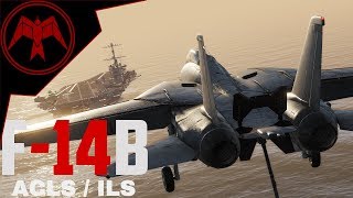 DCS F14 Tomcat Automatic carrier landing system and ILS Tutorial [upl. by Austine]