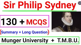 Philip Sidney as a literary critic Sir Philip Sydney Tmbu Munger University paper 5 Mcqs [upl. by Aelam362]