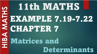 11th maths chapter 7 example 719  722 matrices and determinants tn syllabus [upl. by Enelyk]