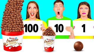 100 Capas de Alimentos Desafío  Trucos Divertidos de Cocina por Fun Challenge [upl. by Mose]