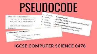 IGCSE Computer Science 0478  Ultimate Pseudocode guide [upl. by Naot734]