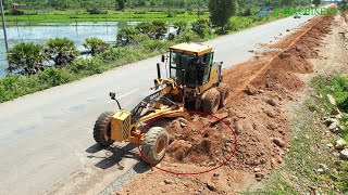 Processing Special Techniques Operator Grader Sany Spreading Red Gravel Building Foundation Roads [upl. by Noyad]