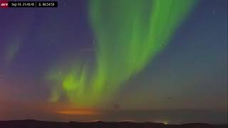 Sep 13 2024 Aurora Borealis Over Iceland in 4K Ultra HD [upl. by Odareg327]