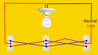 One Bulb Three Switch Connection।।Two ways Switch Connection।। [upl. by Michey]