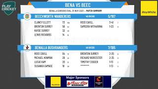 Wangaratta amp District CA  A Grade  Rd6  Benalla Bushrangers v Beechworth Wanderers  Day 2 [upl. by Attenaej]