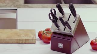 ZWILLING Four Star 7pc SelfSharpening Knife Block Set [upl. by Lala]