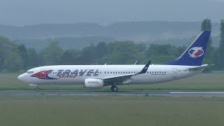 Travel Service Boeing 737 takeoff at Graz Airport  OKTVM [upl. by Winstonn]