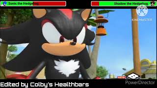 Team Sonic vs Shadow with healthbars  Fight scene [upl. by Danyluk820]