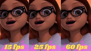 Rena Rouge Transformation FPS Comparison 15 fps 25 fps 60 fps 🦊✨ Miraculous Ladybug 🐞 [upl. by Sidras165]