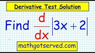 Calculus calc 7 Derivative of absolute value functions mathgotserved how to fast easy trick [upl. by Nivak448]