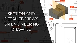 Section and Detailed view on Engineering Drawing Explained ISO [upl. by Morna]