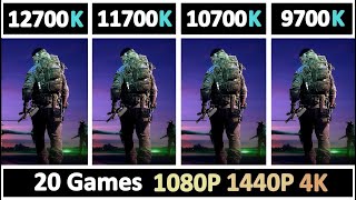 Intel I7 12700K vs 11700K vs 10700K vs 9700K  Tested 20 Games [upl. by Felty]