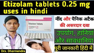 Etizolam tablets 025 mg uses in hindi  etizolam tablets 05 mg uses in hindi  etizolam tablet [upl. by Annaujat]