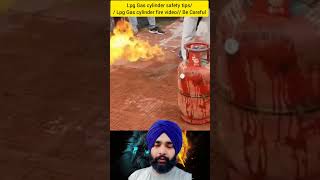 Lpg Gas cylinder safety tips Lpg Gas cylinder fire video Be Careful [upl. by Nonregla]