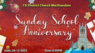 🔴🅻🅸🆅🅴  🎄Sunday School Anniversary  CSI MTM  261220223🎄 [upl. by Dduj182]