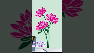 wall stencil penting shorts youtubeshorts beautiful flower stencil Dijain flowers art [upl. by Shishko946]