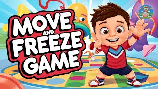 Move and Freeze Song for Children  Freeze Dance Game for Kids  Brain Break  Vkidstv [upl. by Jedthus]