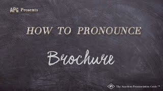 How to Pronounce Brochure Real Life Examples [upl. by Coad104]