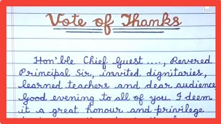 Vote of thanks speech in english for school college or any institute function  Gratitude speech [upl. by Cacilia317]