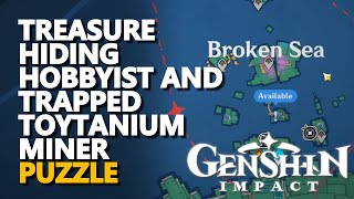 Treasure Hiding Hobbyist and Trapped Toytanium Miner Puzzle Genshin Impact [upl. by Oberstone]