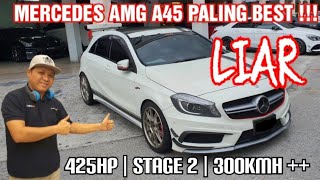 425HP MERCEDES AMG A45  STAGE 2  300KMH   LAJU GILER [upl. by Maiga]