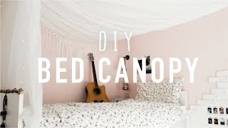 DIY BED CANOPY  Cheap amp Easy Tumblr aesthetic [upl. by Maddox]