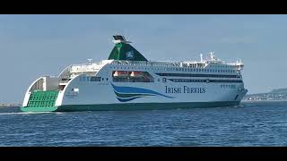 Oscar Wilde Irish Ferries new Car Ferry leaving Dublin 29th May 2023 [upl. by Assirek]