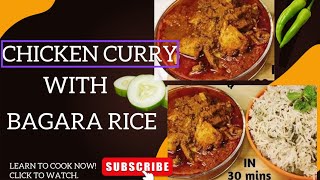 Chicken curry and bagara rice my style like share cooking subscribe comment  world [upl. by Clovah]