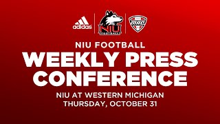 NIU Football Weekly Press Conference Western Michigan [upl. by Tiloine]