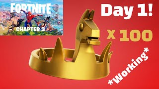 FASTEST WAY TO EARN CROWNS  CROWN ROYALS IN FORTNITE CHAPTER 3  Working 2021 [upl. by Lichter]