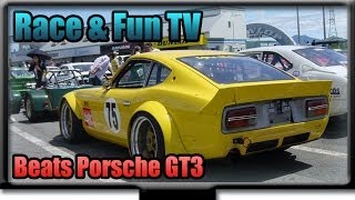 Nissan 240Z eats Porsche 911 GT3 to breakfast [upl. by Stag]