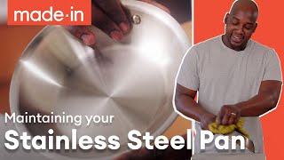 How to Properly Maintain Stainless Steel Pans  Made in Cookware [upl. by Hastie]