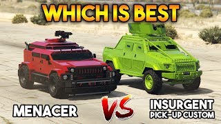 GTA 5 ONLINE  MENACER VS INSURGENT PICK UP CUSTOM WHICH IS BEST [upl. by Eillen191]