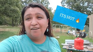 ITS HOT Homestead chores OurCabinInThewoods notfornothinghomestead update youtube love [upl. by Aitnwahs]