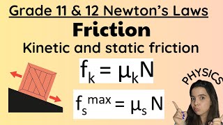 Grade 11 and 12 Forces Friction Static and kinetic friction [upl. by Schnapp]