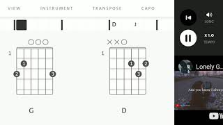 Marlboro Nights by Lonely God Play Along  Guitar Chords and Chart [upl. by Anaet]