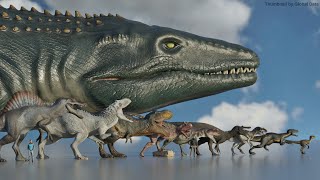 Jurassic Dinosaurs Size Comparison  3d Animation comparison 60 fps [upl. by Rramed]